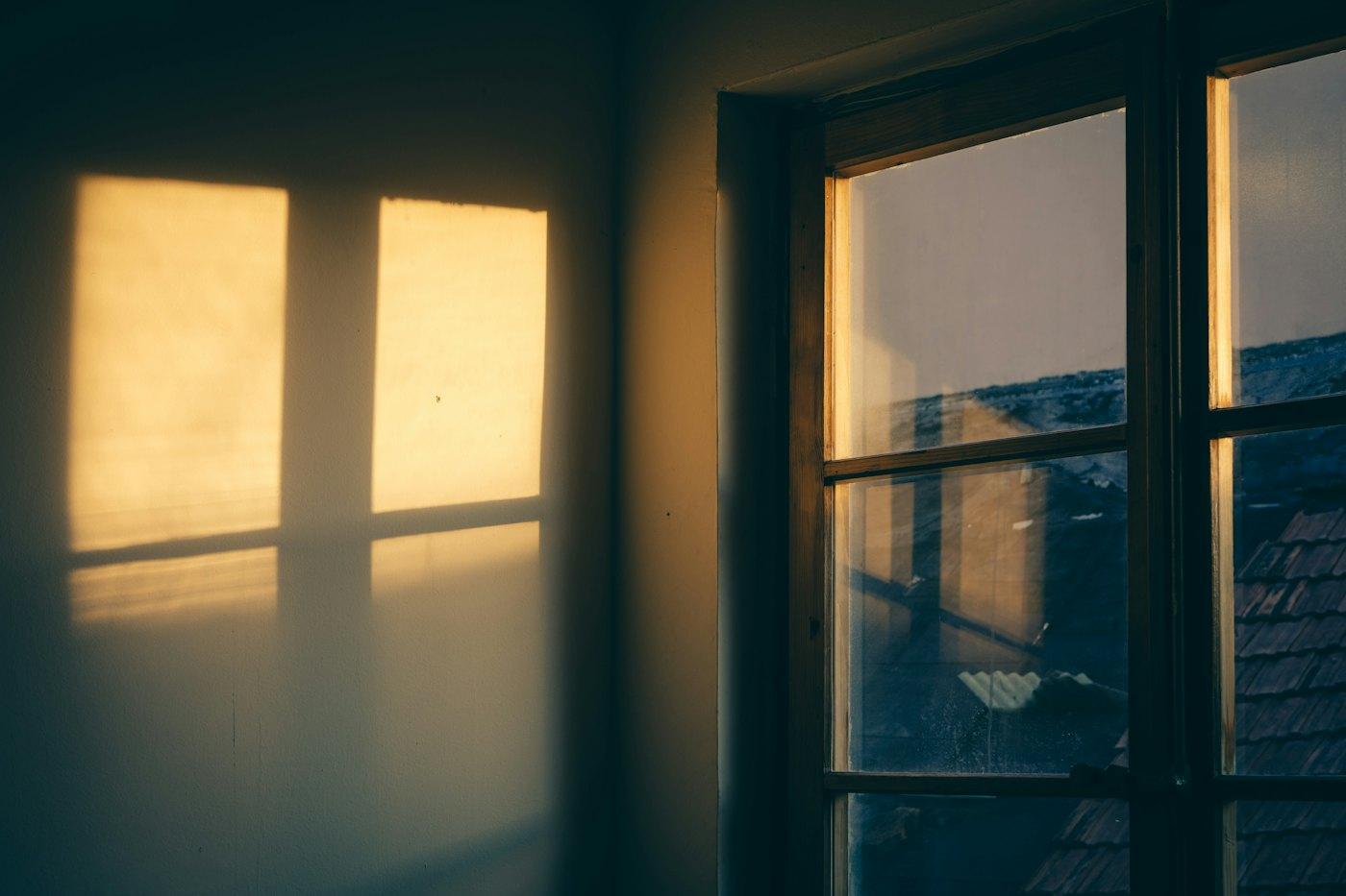 Evening light through a window